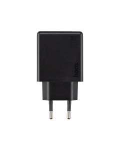 Зарядний пристрій Hoco N37 Delgado GaN PD 20W + кабель Type-C to Type-C Чорний (Black)