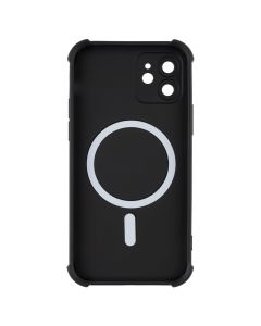 Чохол накладка для iPhone 12 Silk Touch with MagSafe Чорна (Black)