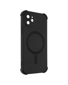 Чохол накладка для iPhone 12 Silk Touch with MagSafe Чорна (Black)