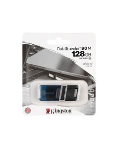 USB Флеш 128Gb Kingston DT 80M (USB 3.2) Type-C Чорна Синя (Black Blue)