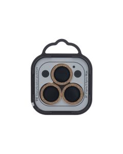 Защитное стекло на камеру iPhone 15 Pro/15 Pro Max Metal Shine Золотое (Gold)