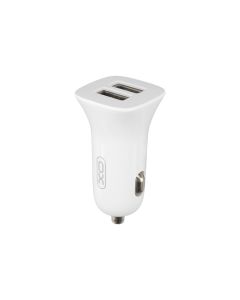 Автомобільний зарядний пристрій XO TZ10 2.4A/2USB + кабель Type-C Білий (White)