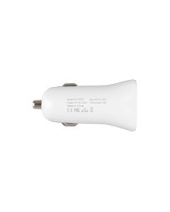 Автомобільний зарядний пристрій XO TZ10 2.4A/2USB + кабель Type-C Білий (White)