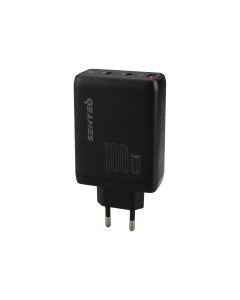 Зарядний пристрій Senteo Z-11 100W PD3.0/QC3.0 (2USB-C + 1USB) Чорний (Black)