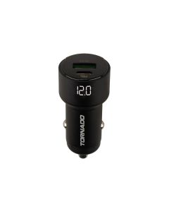 Автомобільний зарядний пристрій Tornado L24 PD/QC 20W Type-C+USB LSD Чорний (Black)