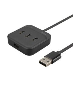 USB хаб Hoco HB31 4in1 USB to 4 USB2.0 1.2м Чорний (Black)