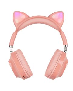 Бездротові повнорозмірні навушники Hoco ESD13 Cat Ear Рожеві (Pink)