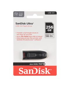 USB Флеш SanDisk Ultra USB 3.0 (130 Мб/с) 256Gb Чорна (Black)