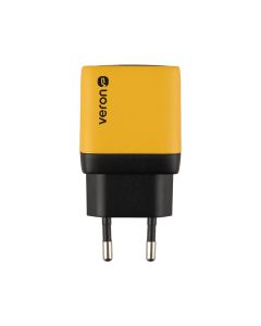 Зарядное устройство Veron TC-35 PD+QC 30W Цифровой дисплей Желтый