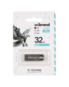 USB флеш-накопитель Wibrand Gen1 Eagle USB 3.2 32 Гб Серый (Grey)