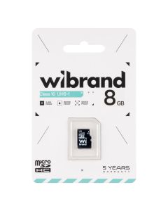 Карта пам'яті MicroSD Wibrand 8 Gb Class 10 UHS-1