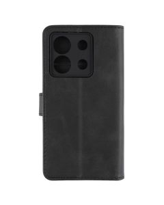 Чехол кейс для Xiaomi Redmi Note 13 Pro 5G кожаная книга Черный (Black)