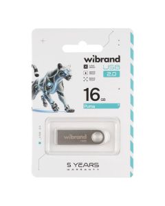 USB Флеш Wibrand Puma (USB 2.0) 16Gb Срібна (Silver)