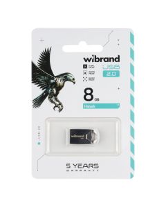 USB Флеш Wibrand Hawk (USB 2.0) 8Gb Чорна (Black)