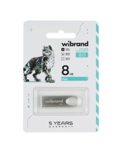 USB флеш-накопитель Wibrand Irbis (USB 2.0) 8 Гб Серебристый (Silver)
