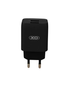 Зарядний пристрій XO L57 (2USB) 2.4A + кабель Micro-USB Чорний (Black)