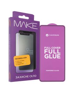 Защитное стекло для Motorola G54 MakeFuture Черное (Black)