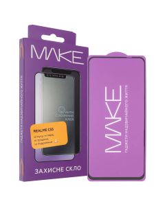 Защитное стекло для Realme C55 MakeFuture Черное (Black)