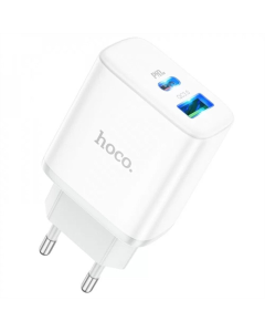 Зарядний пристрій Hoco C105A Stage dual port PD20W+QC3.0 Білий (White)