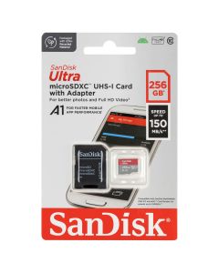 Карта пам'яті MicroSD SanDisik Ultra 256 Gb Class 10 A1 + адаптер