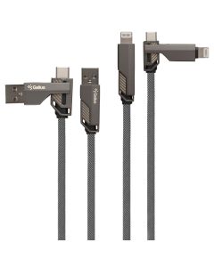 USB кабель Gelius Twister GP-UCN004 4in1 USB-C/Type-C to Type-C/Lightning 60W 1.2м Сірий (Grey)