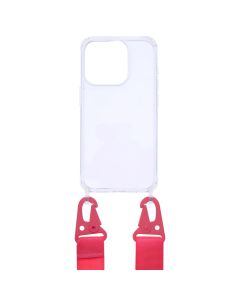 Чохол накладка для iPhone 15 Pro STRAP Clear Case Рожева (Pink)