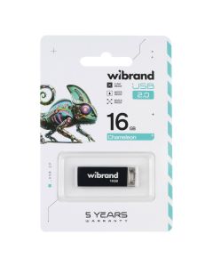 USB Флеш Wibrand Chameleon (USB 2.0) 16Gb Чорна (Black)