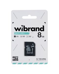 Карта пам'яті MicroSD Wibrand 8 Gb Class 10 UHS-1 + адаптер