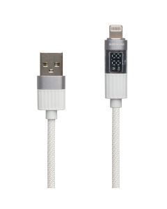 USB кабель Borofone BU46 Basic Display 2.4A 1м Lightning Сірий (Grey)