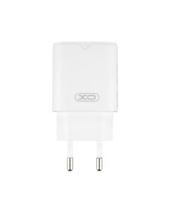 Зарядний пристрій XO L130 (1USB + 1USB-C) PD&QC3.0 30W 3A + кабель Type-C to Type-C Білий (White)