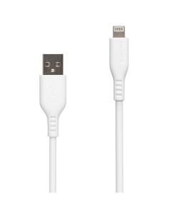 USB кабель Glasscove Soft Silicone Lightning 2.4A 1м Белый