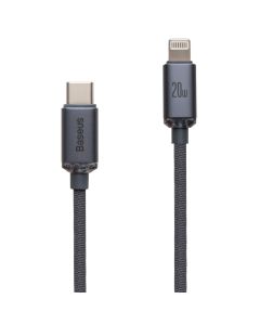 USB кабель Baseus Crystal Shine Type-C to Lightning PD 20W 2м Чорний (Black)