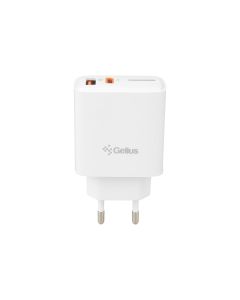 Зарядний пристрій Gelius Radiance GP-HC058 QC3.0/PD25W (1USB + 1USB-C) Білий (White)