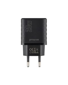 Зарядний пристрій Proove Speed Surge Gan 20W (1USB-C + 1USB) Чорний