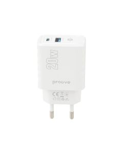Зарядний пристрій Proove Speed Surge Gan 20W (1USB-C + 1USB) Білий (White)
