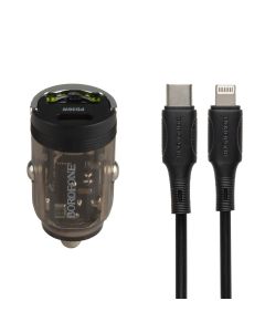 Автомобільний зарядний пристрій Borofone BZ29A 34W 1USB+1Type-C + кабель Lightning Чорний (Black)
