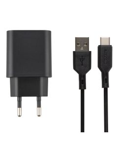 Зарядное устройство Borofone BA72A (1USB) 18W + кабель Type-C Черный (Black)