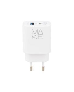 Зарядное устройство Make (1USB + 1USB-C) 20W Белый (White)