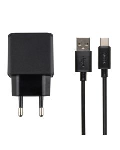 Зарядний пристрій Hoco CS11A (1USB-C) 2.1A + кабель Type-C Чорний (Black)