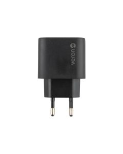 Зарядний пристрій Veron TC-U15 (1USB+1USB-C) QC3.0 20W Чорний (Black)