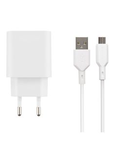 Зарядное устройство Borofone BA72A (1USB) 18W + кабель Micro-USB Белый (White)