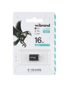 USB Флеш Wibrand Hawk (USB 2.0) 16Gb Чорна (Black)
