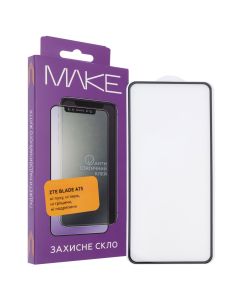 Защитное стекло для ZTE A75 MakeFuture Черное (Black)