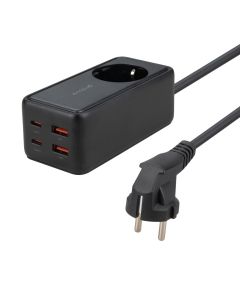 Мережевий фільтр Proove Power Strip Homester PD-03 1AC 65W (2 USB-C + 2 USB) Чорний (Black)