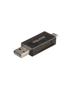 Картридер WCD-57 USB2.0, Type-C (micro SD, SD) Черный Прозрачный (Прозрачный)