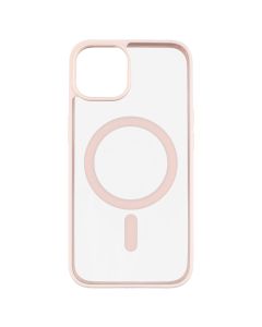 Чехол накладка для iPhone 13 DM Прозрачный цвет MagSafe Розовый