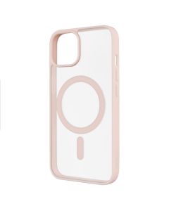 Чехол накладка для iPhone 13 DM Прозрачный цвет MagSafe Розовый