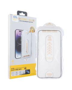 Защитное стекло для iPhone 13/13 Pro/14 DM Dust-Free 3D Черное (Black)