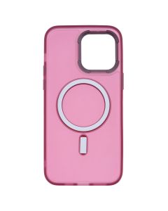 Чехол накладка для iPhone 14 Pro Max DM Прозрачный цвет MagSafe Красный (Plum Red)