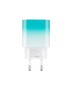 Зарядний пристрій Gelius Merge GP-HC060 GAN 30W (1USB+1USB-C) Зелений (Mint)